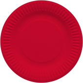 Тарелки бумажные 180мм однотонные Красный уп6 77460ДонБал