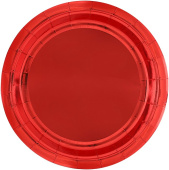 Тарелки бумажные 230мм однотонные Красный металлик (уп6) ВВ