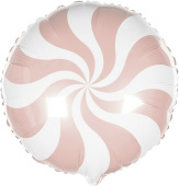 Шар фольга 18''/Fm круг Леденец конфета Персиковый макарунс
