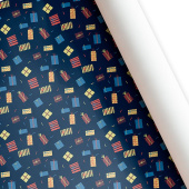 Бумага лист 60х87,5см Подарки Синяя уп10