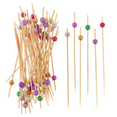 Пики Топперы с бусинами Глиттер Микс 12см уп50