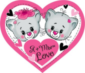 Открытка мини Я+Ты = Love (20шт)