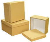 Коробка квадрат Бежевый Перламутр 1 штука 19,5х19,5х11см
