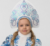 Кокошник детский Голубые узоры
