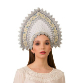 Кокошник Снегурочка на резинке