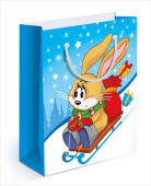 Пакет S 11х13,5х6см Кролик на санках