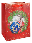 Пакет M 18x23x10см Новогодний шар