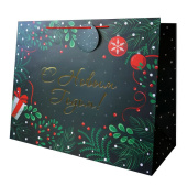 Пакет XL 50х40х25см С Новым Годом! Классический стиль