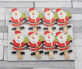 Прищепки декоративные дерево Санта с елочкой (уп8)