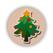 Наклейки-стикеры на подарок Новогодняя елочка 7х7см уп10