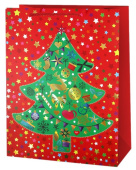 Пакет Новогодняя елка дизайн №4 металлик 42х31х12см 1шт