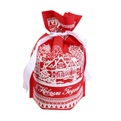 Мешок для подарков 36х24х12см С Новым Годом Красный