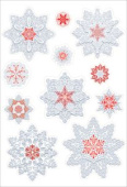 Наклейка для оформления А3 (снежинки красные)
