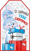 Бирка для подарка От зайчика тебе сюрприз (символ года) (20шт)