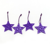 Подвеска из фетра Звезда Фиолетовый Лавандовый 8см (уп4)