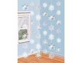 Гирлянда вертикальная 200см Снежинка белая (уп6)