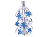 Снежинка серебряно-синяя настольная пластик 46см