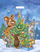 Пакет ПЭТ с вырубной ручкой Новый год в лесу