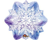 Шар фольга фигура Снежинка 21"