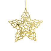Подвеска пластик Звездная снежинка в золоте 11х11см