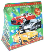 Коробка сборная большая сумка Машина 24х25см