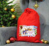 Мешок для подарков 40х60см Деда Мороза Экспресс-почта