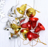 Игрушки на елку Колокольчик рельефный 3см (уп12)