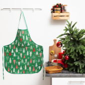 Фартук без кармана Елки вид 3 60х70см зеленый вафля хл100%