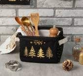 Корзинка текстиль Елки 20х16х14 5см