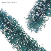 Мишура Норка зеленыйая с белыми кончиками 7см длина 2,0м