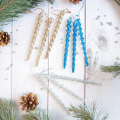 Игрушки на елку фигура Сосулька серпантин 12,5см (уп8)