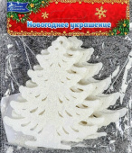 Подвеска пластик Елочка замороженная белый 8х8,5см (уп6)