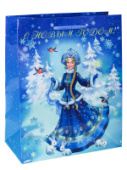Пакет M 18x23x10см Mилая Внучка Деда Mороза