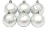 Игрушки на елку Шары   6см Серебряный бархат (уп6)