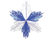 Снежинка фольга №1 серебро синяя 60см