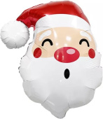 Шар фольга фигура голова Дед Мороз 34'' 86см FL