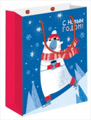 Пакет S Mишка на коньках 11,5x14,5x6см