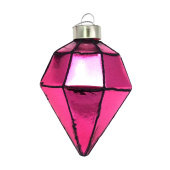 Игрушки на елку стекло игрушка Призма Фуксия 7см*7см*10см