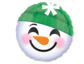 Шар фольга 18''/An круг Улыбка Смайлик снеговик