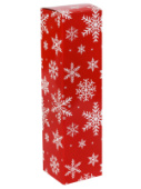 Коробка под бутылку Снежинки на красном