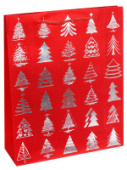 Пакет M Красный с елочками 18х24х8,5см