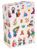 Коробка прямоугольник 19х12х7,5см Новогодние зверята