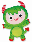 Шар-фигура 34"86 см, фольга Маленький чертёнок, зелёный