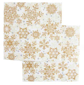 Салфетки бумажные 33 см, 20 шт. Золотые снежинки