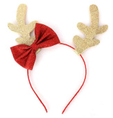 Ободок Оленьи рожки с бантиком
