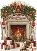 Плакат А2 Новогодний камин