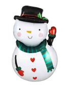 Шар фольга фигура Снеговик в шляпе 30" 76смFL