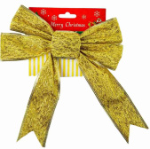 Декоративное украшение Бант новогодний золотой 20х20смЕУТ
