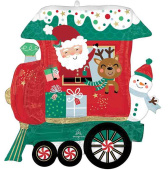 Шар фольга фигура Паровоз Полярный экспресс 25" 71см