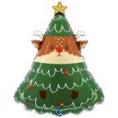 НГ Шар фольга фигура Олень в елке 23" 58смGR (упак)